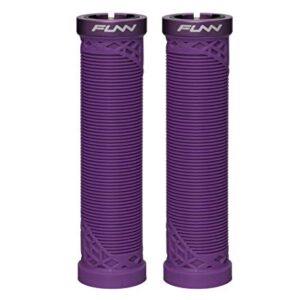 Funn Hilt Mountain Bike Handlebar Grips with Single Lock On Clamp, Lightweight and Ergonomic Bicycle Handlebar Grips with 22 mm Inner Diameter, Unique Patterned Bicycle Grips for MTB/BMX (Purple)