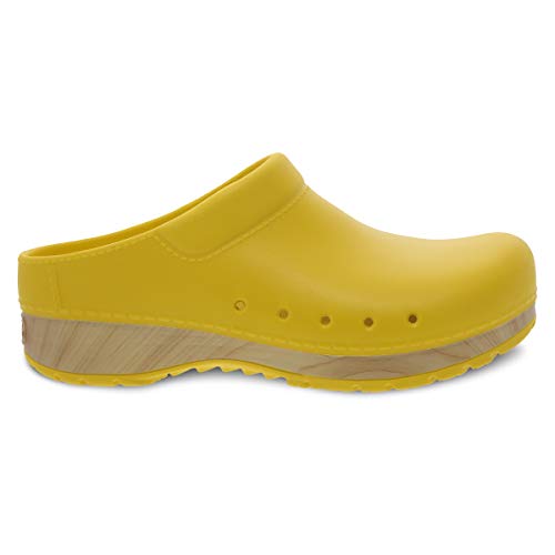 Dansko Kane Slip-On Mule Clog for Women – Lightweight Cushioned Comfort and Removable EVA Footbed with Arch Support – Easy Clean Uppers Kane Yellow 7.5-8 M US