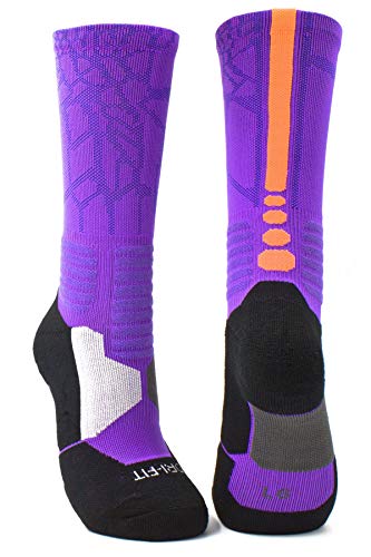 mitvr Basketball Socks, Cushioned Athletic Sports Socks, 5 Pack Compression Crew Socks for Boy Girl Men Women,A3,Medium