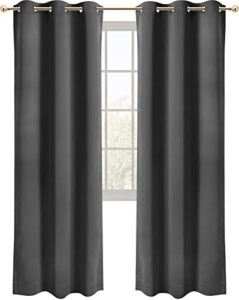 utopia bedding blackout curtains for bedroom, grommet window curtains 84 inch length 2 panels, thermal insulated drapes for living room (grey, 42w x 84l inches)