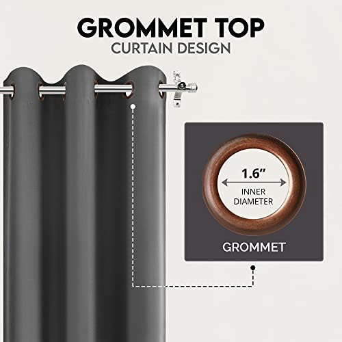 Utopia Bedding Blackout Curtains for Bedroom, Grommet Window Curtains 84 Inch Length 2 Panels, Thermal Insulated Drapes for Living Room (Grey, 42W x 84L Inches)