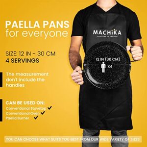 Machika Enamel Paella Pan | Paella Pan | Skillet for Paella and Rice Recipes | Perfect for Indoor & Outdoors | Easy Cleaning | Rust Proof Coating | 4 Servings | 12 inches |