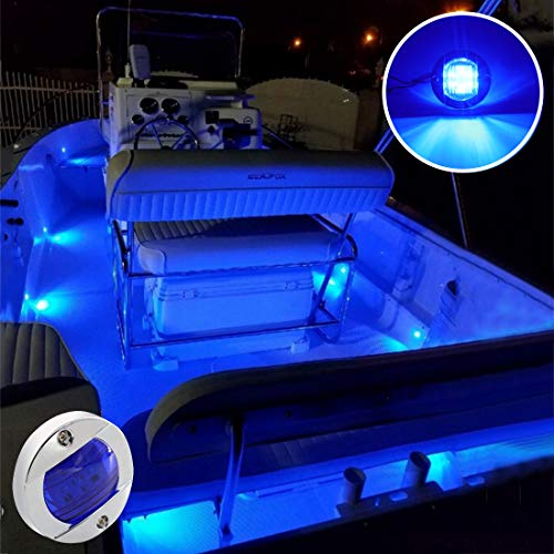 Boaton Marine Boat LED Night Fishing Lights, Boat Interior/ Courtesy / Deck Lights For Pontoon Boat, Bass Boat, Yacht (Blue)