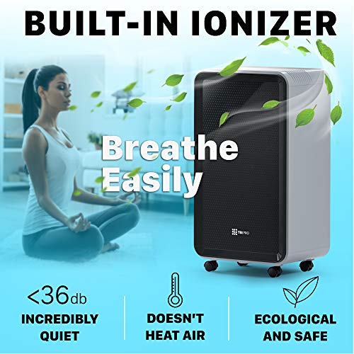 TBI Pro Dehumidifier for up to 1525 sq.ft Basement, Home - QuickDry with Continuous Drain Hose and Large Water Tank, Intelligent Humidity Control - Quiet & Effective for Bedroom, Rooms, Garage