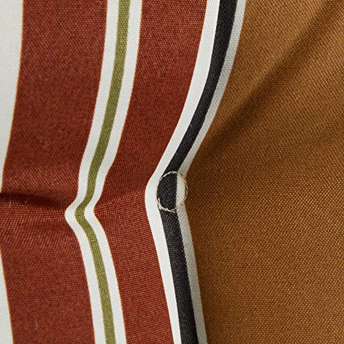 Greendale Home Fashions Square Outdoor Dining Seat Cushion, Set of 2, Espresso Stripe 2 Count