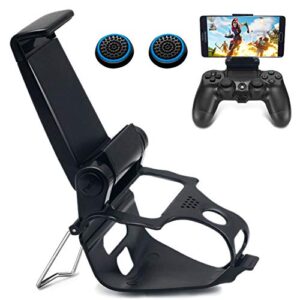 brhe phone clip for ps4 controller mobile gaming mount bracket holder adjustable stand clamp compatible with iphone/ios, android, for playstation4 remote play (black)