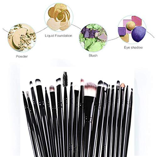 Makeup Brushes Pimoys Make up Brush Set 20 PCs Professional Face Eyeliner for Foundation Blush Concealer Eyeshadow with Travel Black