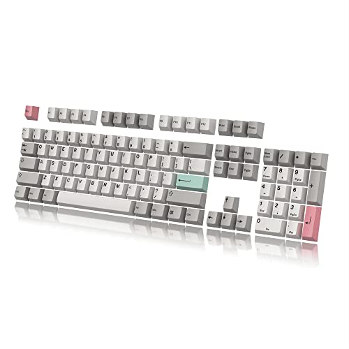 HK Gaming Custom Keycaps | Dye Sublimation PBT Keycap Set for Mechanical Keyboard | 139 Keys | Cherry Profile | ANSI US-Layout | Compatible with Cherry MX, Gateron, Kailh, Outemu | Modern Dolch Light