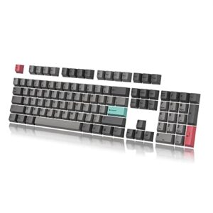 hk gaming custom keycaps | dye sublimation pbt keycap set for mechanical keyboard | 139 keys | cherry profile | ansi us-layout | compatible with cherry mx, gateron, kailh, outemu | stealth dolch