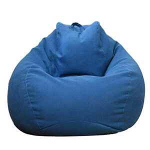 stuffed animal storage bean bag cover (no filler) extra soft beanbag seat chair covers-cotton linen memory foam beanbag replacement cover for adults kids without filling