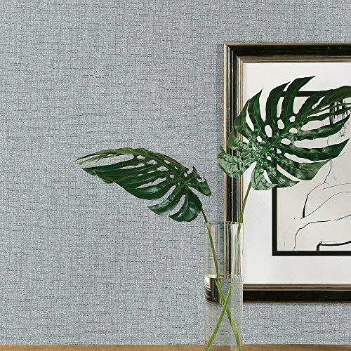 RoomMates RMK11696RL Light Gray Faux Grasscloth Weave Non-Textured Peel and Stick Wallpaper