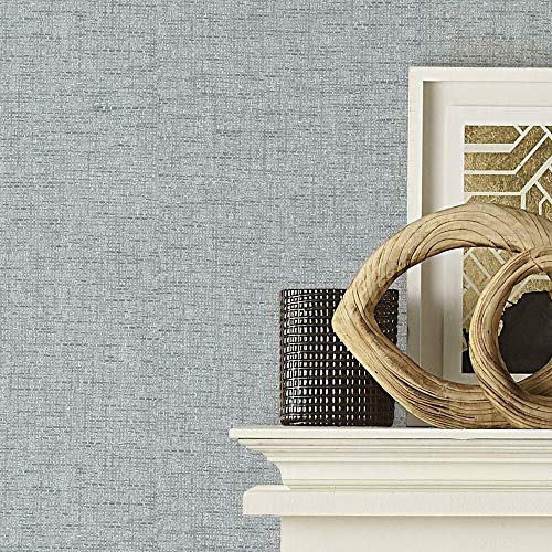 RoomMates RMK11696RL Light Gray Faux Grasscloth Weave Non-Textured Peel and Stick Wallpaper