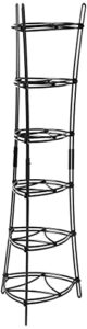 lodge 6-tier, kitchen and pantry cast iron cookware storage organizing tower, steel construction, matte black