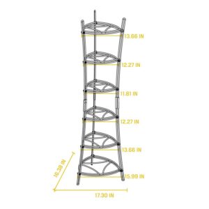 Lodge 6-Tier, Kitchen and Pantry Cast Iron Cookware Storage Organizing Tower, Steel Construction, Matte Black