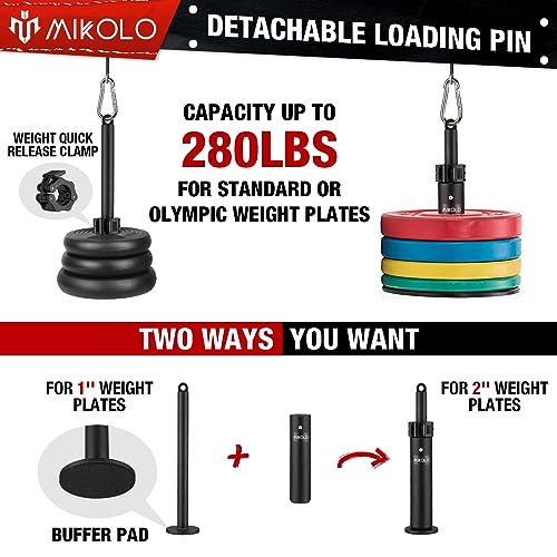 Mikolo Fitness LAT and Lift Pulley System, Dual Cable Machine(70'' and 90'') with Upgraded Loading Pin for Triceps Pull Down, Biceps Curl, Back, Forearm, Shoulder-Home Gym Equipment(Patent)