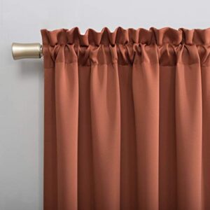 Sun Zero Easton Energy Saving Blackout Rod Pocket Curtain Panel, 40" x 84", Terracotta