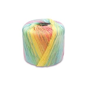 exceart rainbow yarn 1 roll 133m color rainbow yarn segment dyed gradient cotton yarn for hand knitting crocheting (light rainbow) yarn bulk