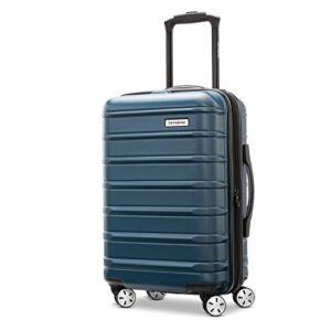 samsonite omni 2 hardside expandable luggage with spinner wheels, carry-on 20-inch, nova teal