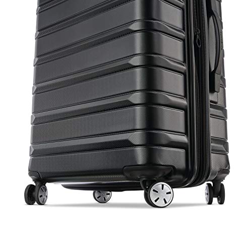 Samsonite Omni 2 Hardside Expandable Luggage with Spinner Wheels, Checked-Large 28-Inch, Midnight Black