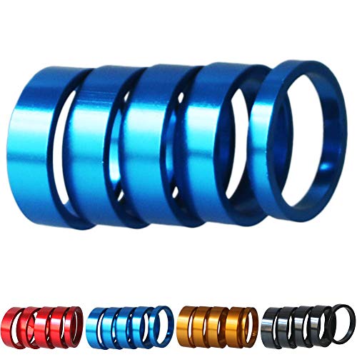 GANOPPER Mountain Bike Headset Spacer Bike Handlebar Stem Spacers Threadless Aluminum Alloy Headset Stem Spacer Set Fit 1 1/8-Inch Stem for MTB BMX Mountain Road Bikes Cycling