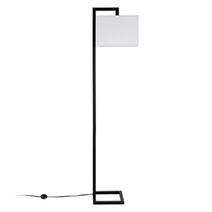 Grayson 68" Tall Floor Lamp with Fabric Shade in Blackened Bronze/White