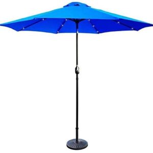 Ezone 9FT Outdoor Patio Umbrella with Solar Lights and Tilt Function, Solar Umbrella for Backyard and Patio with Tilt Adjustment