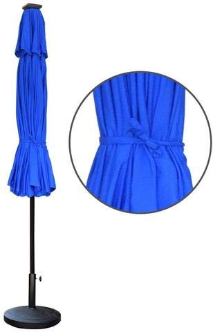 Ezone 9FT Outdoor Patio Umbrella with Solar Lights and Tilt Function, Solar Umbrella for Backyard and Patio with Tilt Adjustment