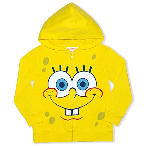 Nickelodeon SpongeBob SquarePants Boys’ Zip Up Hoodie for Little Kids - Yellow