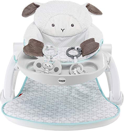 Replacement Seat Pad for Sit-Me-Up Floor Seat - GBL17 Fisher-Price Baby Sit Up Seat ~ Lamb Theme ~ Replacement Seat Cover in Teal and White