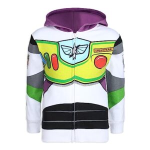 disney toy story boys’ woody or buzz lightyear zip up hoodie for toddler and little kids – yellow or white
