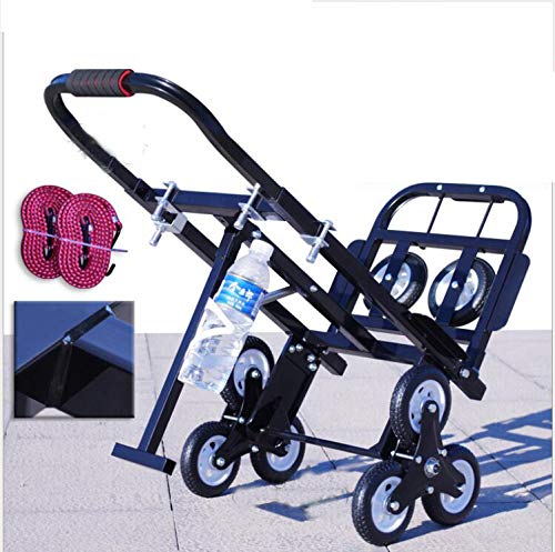 INTSUPERMAI Foldable Portable Stair Climbing Hand Truck Luggage Cart Climbing Dolly,Rubber Mute Wheel,Adjustable Handle Length 420LBS Capacity Handcart Luggage Cart