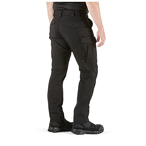 5.11 Tactical Men's Icon Cargo Pant, Flax-Tac Stretch, Guessted, Teflon Finish, Style 74521, Black, 36x32