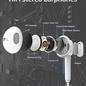 USB C Earphones, iFory HiFi Stereo Type C Earbuds Stereo in-Ear Earbud USB C Headphones with Mic and Volume Control Compatible with Google Pixel 3/2/XL, Sony XZ2, iPad Pro White