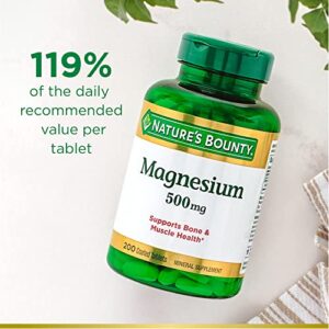 Nature's Bounty Magnesium By Nature's Bounty, 500mg Magnesium for Bone & Muscle Health, Twin Pack 400 Tablets, 400 Count