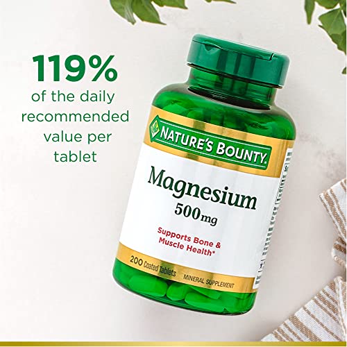 Nature's Bounty Magnesium By Nature's Bounty, 500mg Magnesium for Bone & Muscle Health, Twin Pack 400 Tablets, 400 Count