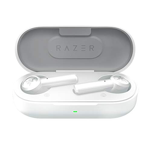 Razer Hammerhead True Wireless Bluetooth Gaming Earbuds: 60ms Low-Latency - IPX4 Water Resistant - Bluetooth 5.0 Auto Pairing - Touch Enabled - 13mm Drivers - Mercury White