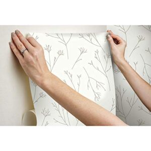 RoomMates RMK11678WP Brown and White Twigs Peel and Stick Wallpaper,Brown & White, Roll