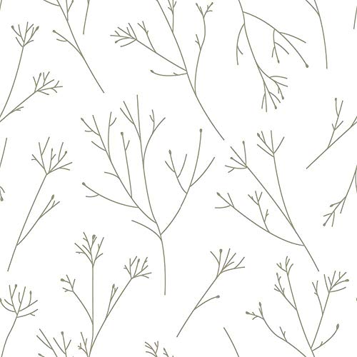 RoomMates RMK11678WP Brown and White Twigs Peel and Stick Wallpaper,Brown & White, Roll