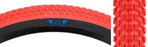 se bikes cub 20 x 2.0 bmx oem replacement all terrain dirt street wire bead two bike tire pair (red black)