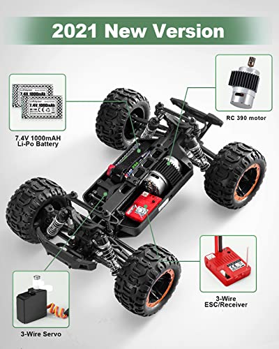 HAIBOXING RC Cars 16889, 1:16 Remote Control Car for Adults, High-Speed 36km/h RC Trucks RTR RC Crawler 2.4G All Terrain Waterproof Off-Road Vehicle with 2 Batteries Gifts Toys for Kids, Boys 8+