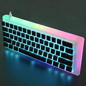 YMDK ANSI ISO PBT Doubleshot Shine Through Pudding Keycaps Suitable for MX Mechanical Keyboard Corsair Razer SF KBD75 Tada68 DZ60 (Black Pudding Full Set)(Only Keycap)