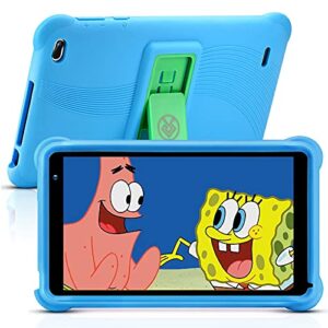 qunyico 7 inch kids tablet 32gb android 11 wifi camera bluetooth 2gb ram hd touch screen 1024x600 kid-proof case parental control learning app on google certified playstore blue