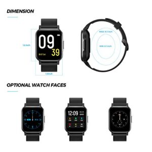 SoundPEATS Smart Watch Fitness Tracker with All Day Heart Rate Monitor Sleep Quality Tracker IP68 Waterproof 1.4" Large Touch Screen Call & Message Reminder 12 Sports Modes for iPhone Android Phones