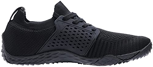 WHITIN Men's Trail Running Shoes Minimalist Barefoot Wide Width Size 11 Toe Box Gym Workout Fitness Low Zero Drop Sneakers Treadmill Free Black 44