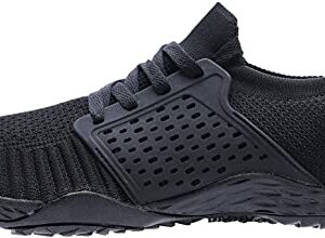 WHITIN Men's Trail Running Shoes Minimalist Barefoot Wide Width Size 11 Toe Box Gym Workout Fitness Low Zero Drop Sneakers Treadmill Free Black 44