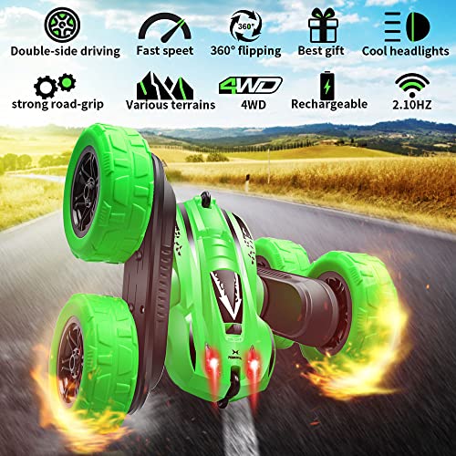 CPSYUB Remote Control Car, RC Car Double Sided Fast Off-Road Stunt RC Toy Car, Rechargeable RC Crawler Toys for Ages 4, 5, 6, 7, 8, 9, 10, 11, 12 Year Old Boys Girls Gifts