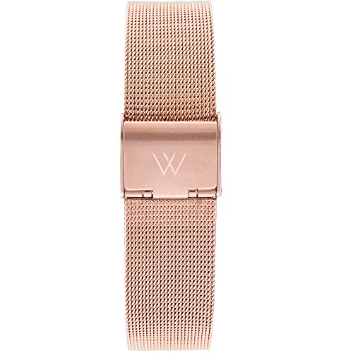 WRISTOLOGY Rose Gold Metal Mesh 22mm Watch Band - Quick Release Milanese Stainless Steel Easy Change Mens Womens Strap