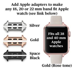 WRISTOLOGY Rose Gold Metal Mesh 22mm Watch Band - Quick Release Milanese Stainless Steel Easy Change Mens Womens Strap