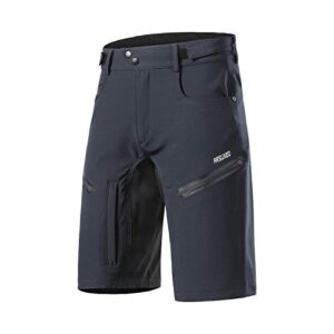 arsuxeo mens bike shorts,cycling shorts,mountain bike shorts mtb shorts loose fit with moisture-wicking waistband dark grey size medium