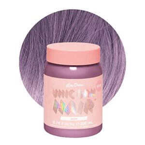 lime crime pastel colored unicorn hair tint, oyster (lavender grey) - damage-free semi-permanent hair color conditions & moisturizes - temporary hair dye kit has sugary citrus vanilla scent - vegan